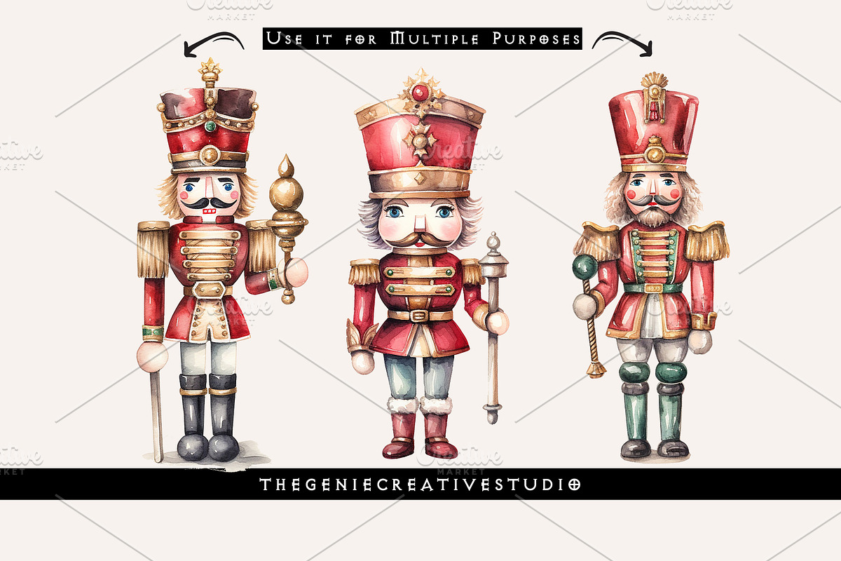 Christmas Nutcracker PNG Clipart, a Decorative Illustration by Geniecreativestudio (Photo 6 of 9)