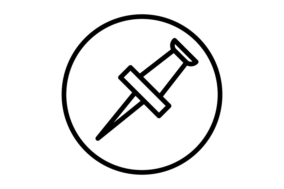 Pushpin icon, an Outline Icon by Sumberpangan (Photo 1 of 5)