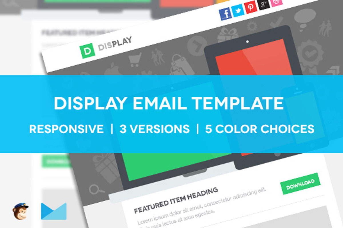 Display Responsive Email Template, a Websites & App Template by Theme Trunk (Photo 1 of 2)