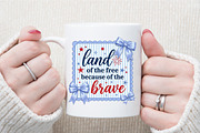 Preppy 4th of July Png, Land of Free, a Seasonal Illustration by Sublimation Artist (Thumbnail 7 of 9)