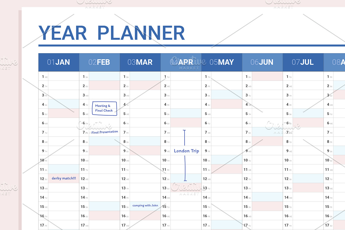 Calendar 2025 Planner Simple Style, a Stationery Template by WORAKAMON Design Studio (Photo 4 of 4)