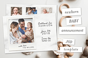 Modern Baby Announcement Template II, a Card Template by Ashley Alexandra Design (Thumbnail 1 of 5)