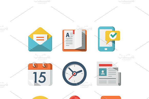Basic Flat Icon Set For Web And Mob
