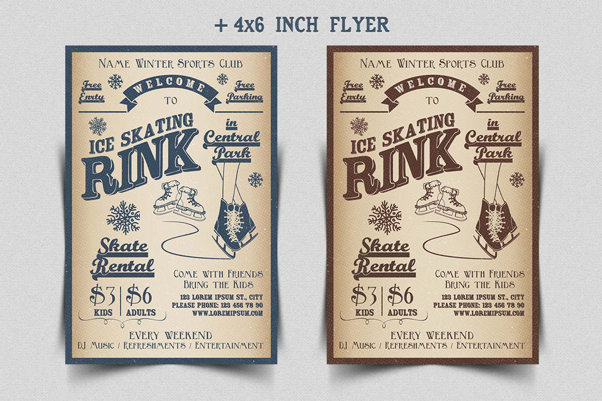 Ice Skating Rink Flyers & Invitation, an Invitation Template by Paul Lesser (Photo 6 of 7)