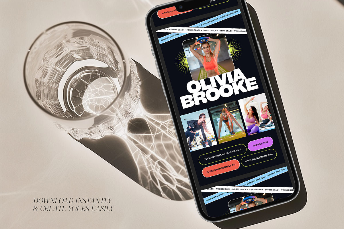 Fitness Digital Business Card, a Marketing Template by Creatif Foundry (Photo 5 of 6)