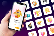 3D Animated Game Elements Icon Set, a Scene 3D Model by Flat Icons (Thumbnail 4 of 5)