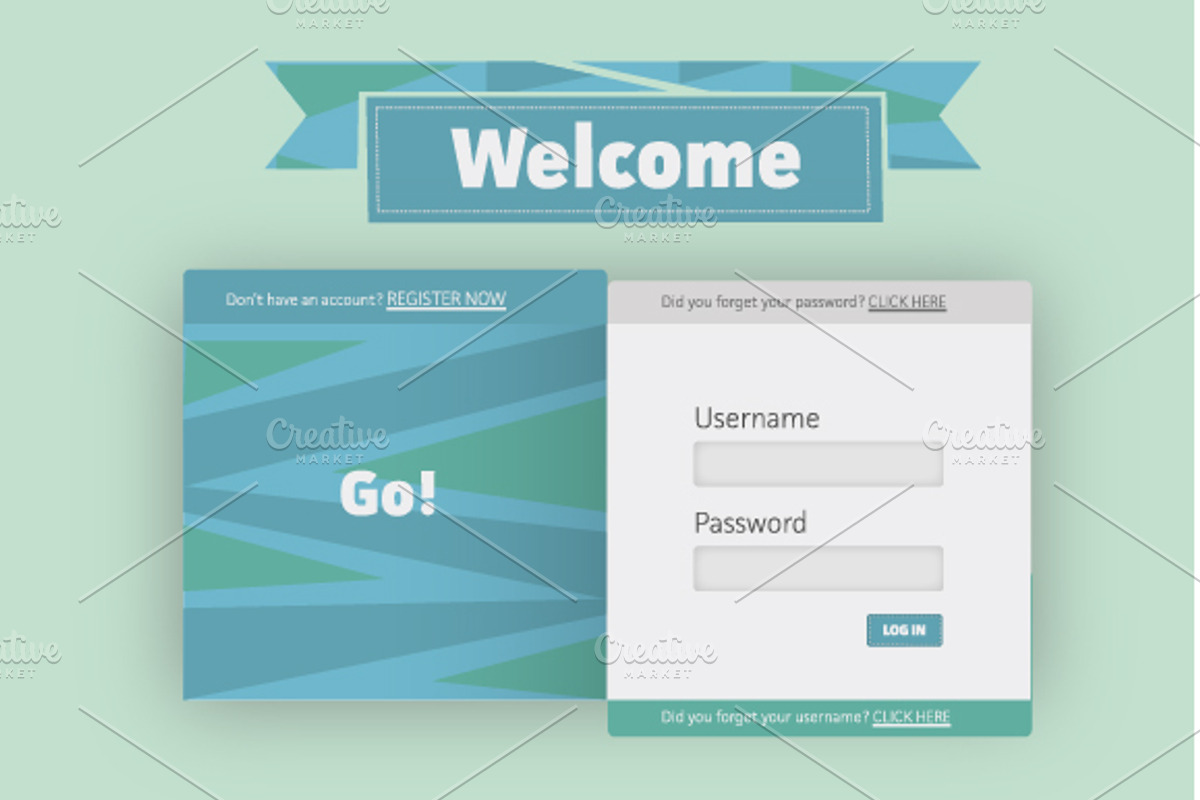 Login Screen Template (AI, EPS), a Templates & Theme by SUBCUTANEO STORE
