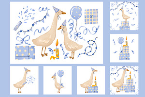 Blue Goose Celebration Collection, an Animal Illustration by the_myro