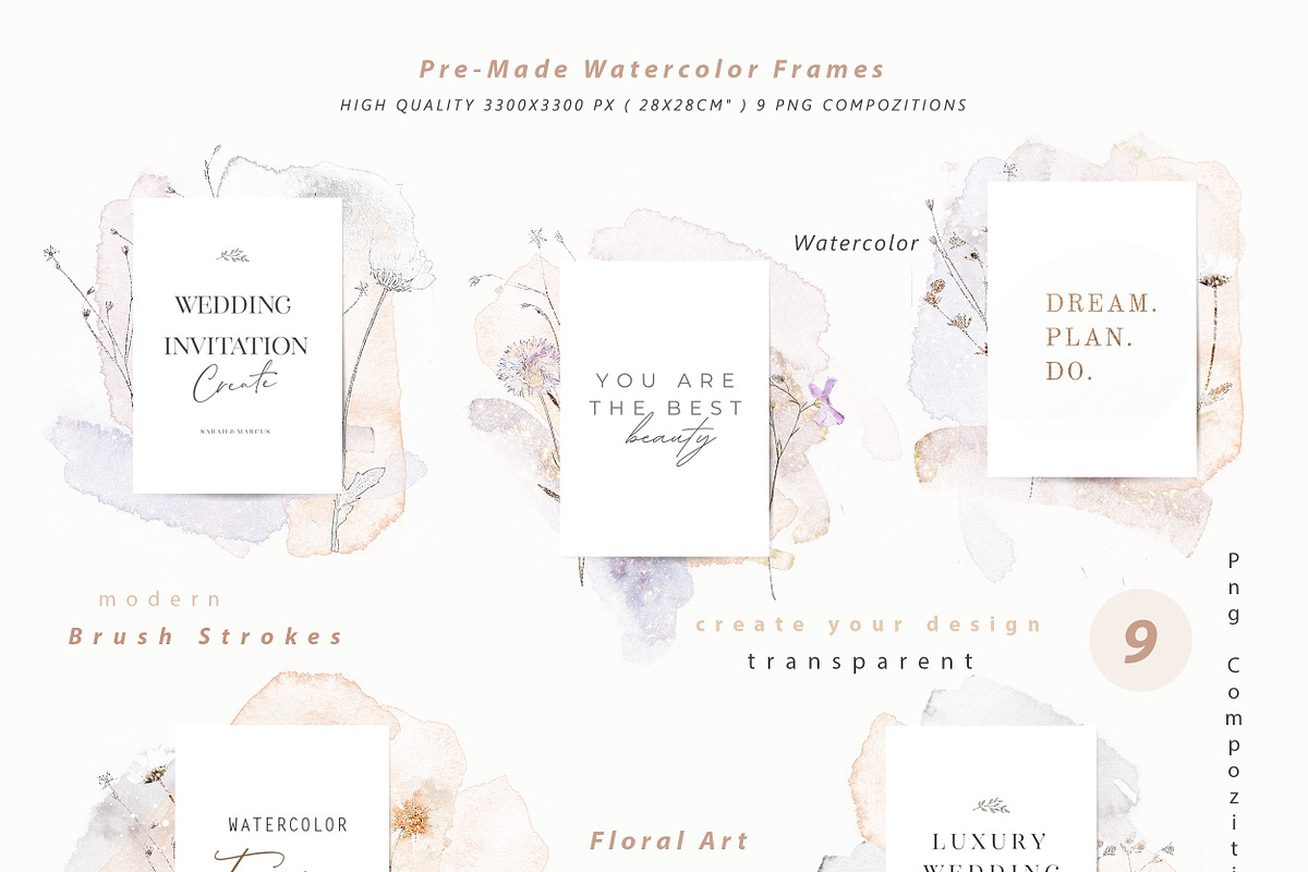 Pressed Flowers & Brush Strokes Png, an Object Graphic by by creative paper (Photo 4 of 17)