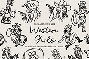 Rodeo Girls Clipart, Cowgirl Set, a Person Illustration by The October Creative (Thumbnail 1 of 7)
