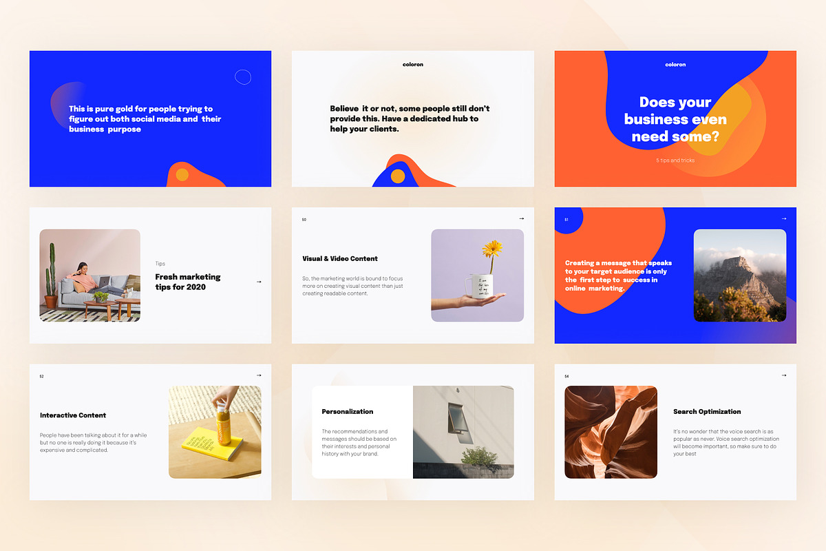 Coloron Creative PowerPoint Template, a Presentation Template by Vladislav Muslakov (Photo 12 of 16)