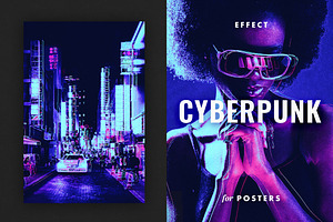 Cyberpunk Poster Photo Effect