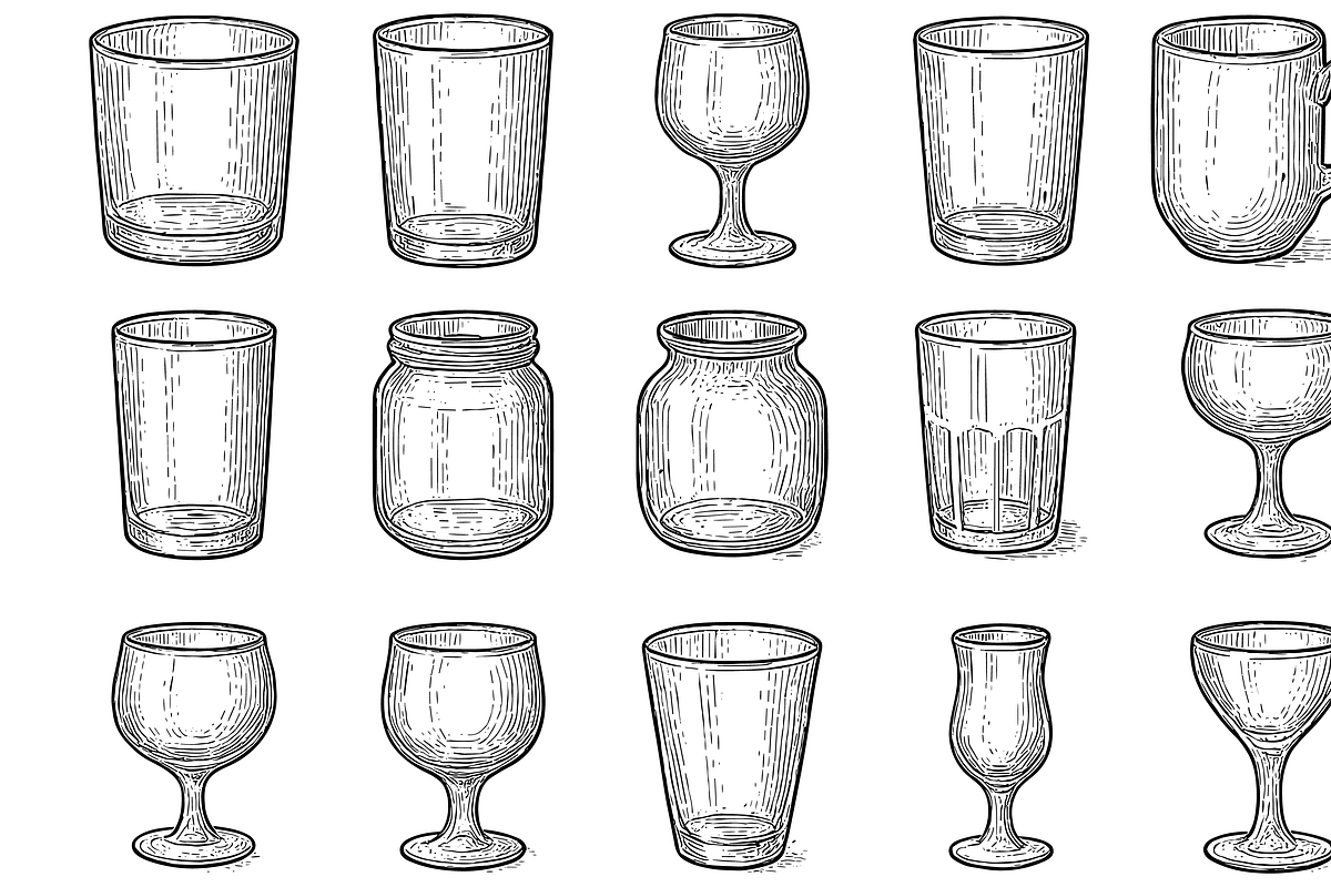 Glassware Illustration Vector Set, an Object Graphic by nikagraphic (Photo 3 of 3)