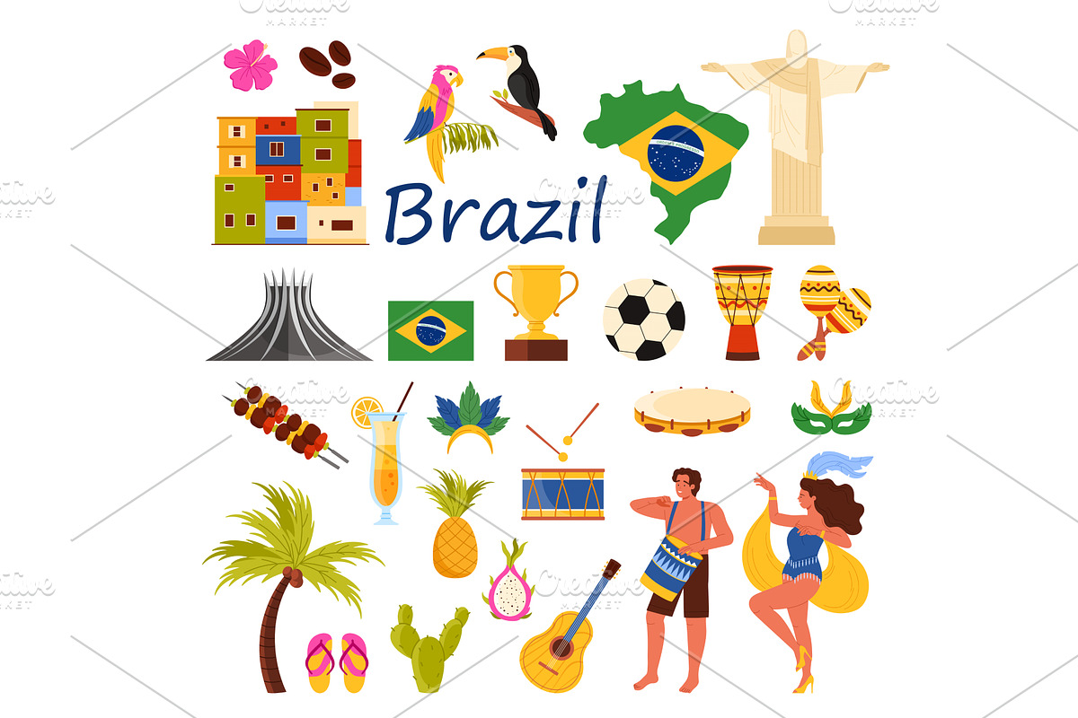 Travel to Brazil, culture and, a Person Illustration by Flashvector