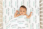 Jersey Blanket + crib sheet mockup, a Product Mockup by JENLYNN Stock Shop (Thumbnail 1 of 5)