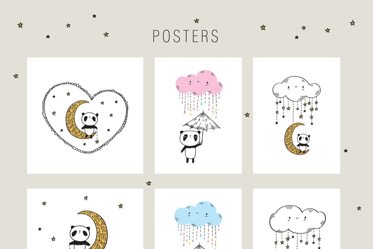 Cute pandas, an Animal Illustration by Tkoko vectors & patterns (Photo 3 of 8)