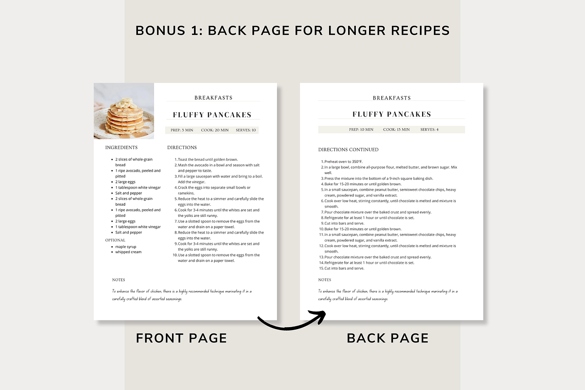 Modern Recipe Template for Canva, a Card Template by OrganizationOasisRo (Photo 4 of 10)