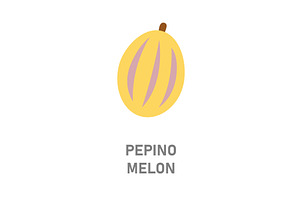 Pepino melon, tropical fruit. Yellow, a Food Illustration by GraphiShop