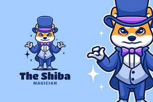 Shiba Magician Cartoon Illustration, a Branding & Logo Template by Gumrega Studio