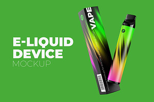 Vape E-liquid Device Mockup, a Packaging Mockup by easymock