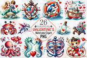 Nautical Valentine's sublimation png, an Illustration by RobertsArt (Thumbnail 1 of 7)