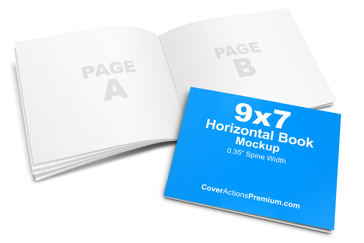 Landscape Softcover Book Mockup, a Print Template by Cover Actions Premium (Photo 2 of 7)