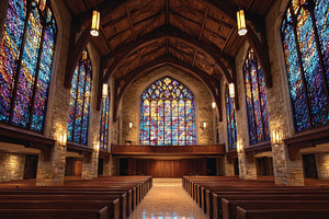 Beautiful church interior showcasing, a Photo by Pavel_design