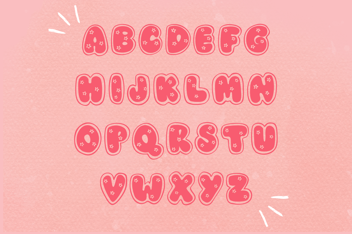 Flowers bundle font, a Script Font by JJuta (Photo 4 of 13)