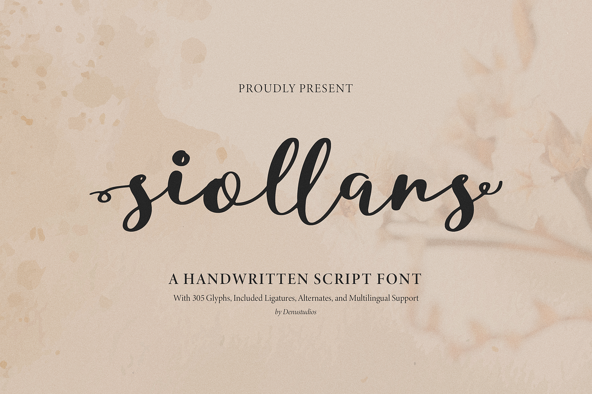 Siollars | Handwritten Script Font, a Script Font by Denustudios (Photo 1 of 12)