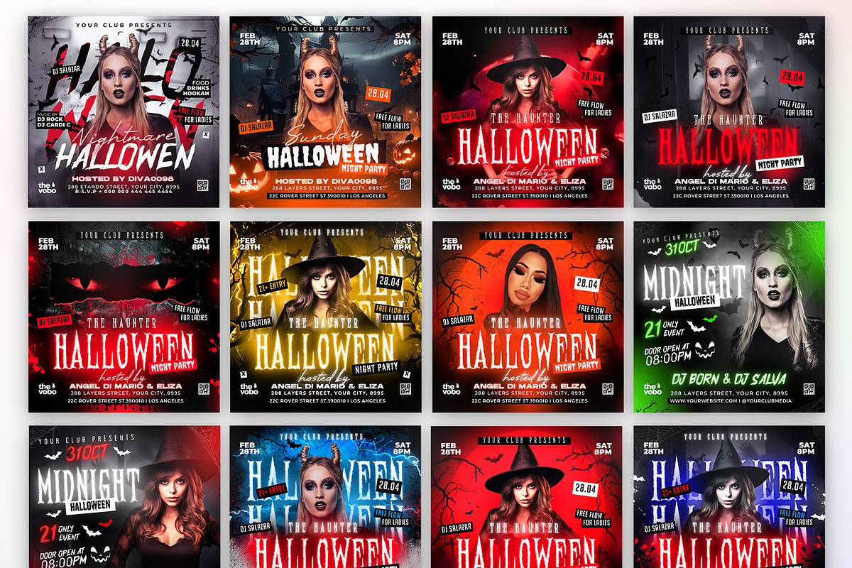 12 Halloween Party Flyers Bundle, a Flyer Template by FLYERHIVE (Photo 2 of 3)