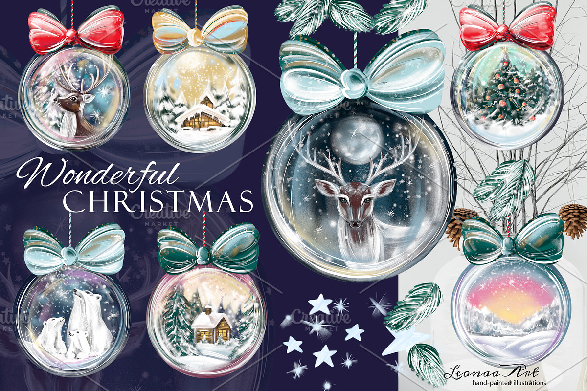 Wonderful Christmas Clipart Set, a Seasonal Illustration by Leonaa art (Photo 2 of 11)