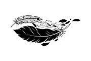 Boho Feather Silhouette Vector, an Object Graphic by jahid234 (Thumbnail 49 of 51)