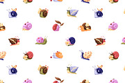 Cute, funny snails set + backgrounds, an Animal Illustration by PaperTrident (Thumbnail 25 of 26)