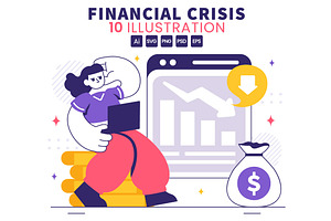10 Financial Crisis Illustration, a Finance Illustration by denayunebgt