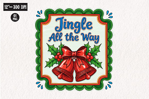 Christmas Bell Frame  PNG, an Illustration by CreationArt
