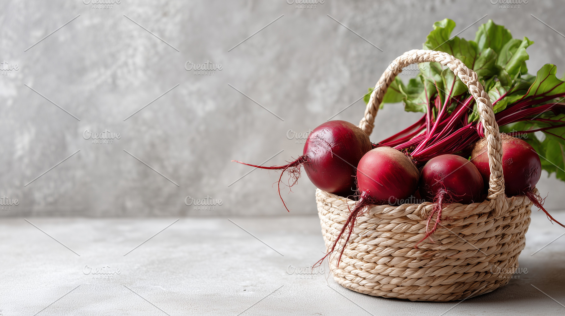 Fresh beetroots in a woven basket, a Food & Drink Photo by MistyDay