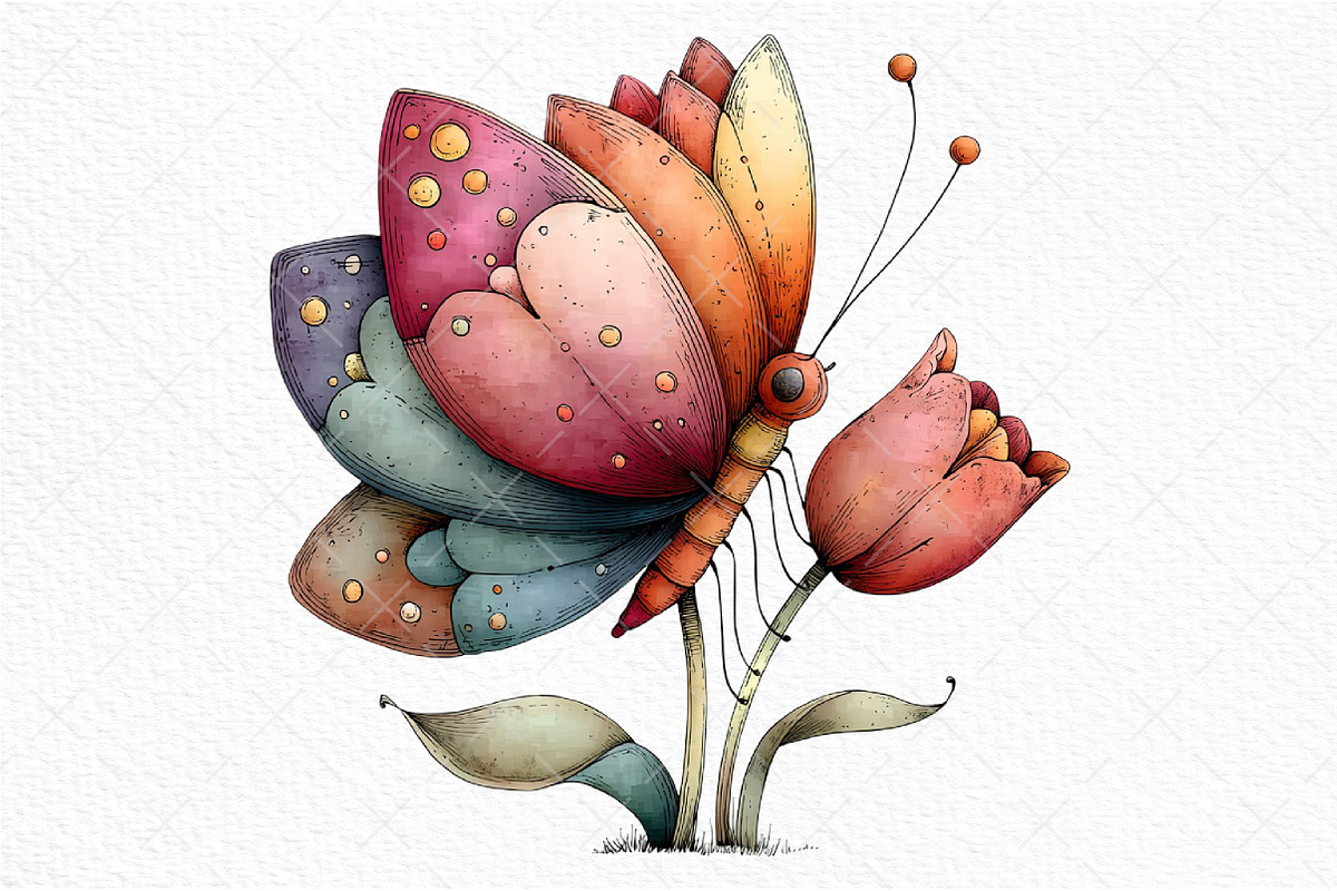 Whimsical Spring Butterfly Clipart, an Illustration by Craft Nest (Photo 10 of 11)