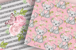 Cute Koala Digital Paper Pack