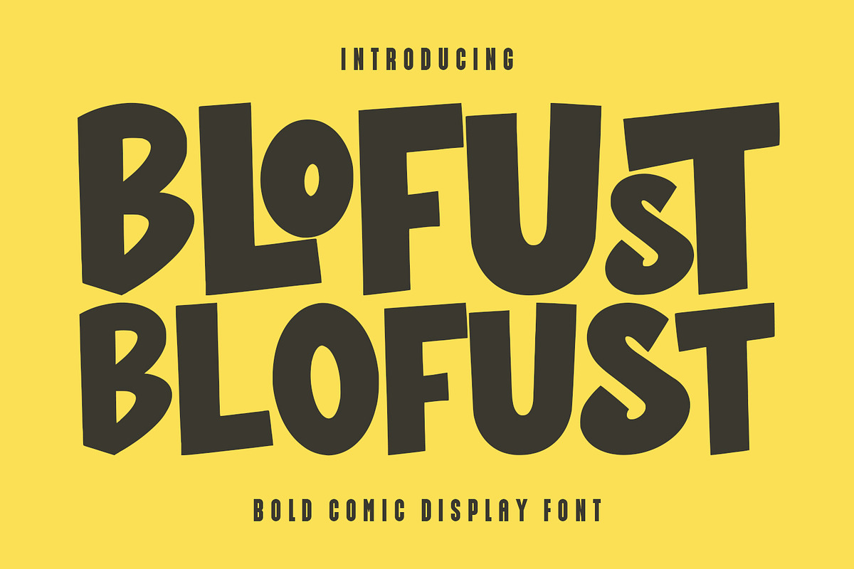 Blofust Bold Comic Display Font, a Sans Serif Font by Maulana Creative (Photo 1 of 7)