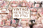 Vintage Sewing Clipart, an Object Illustration by Digital Xpress (Thumbnail 1 of 3)