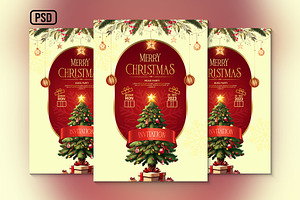 Merry Christmas Greeting Card, a Card Template by Black Spade Design