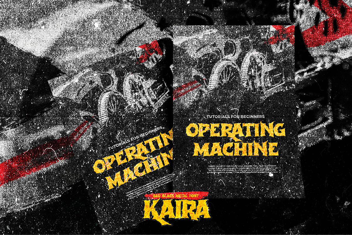 KAIRA - Bad Black Metal Font, a Font by Gassstype (Photo 3 of 8)