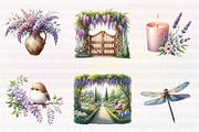 Wisteria Floral Garden Spring Clipar, an Illustration by CreationArt (Thumbnail 9 of 9)