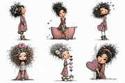 Whimsical Valentine Girl Clipart, an Illustration by Libby Wishes (Thumbnail 5 of 8)