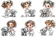 Veterinarian girl clipart, an Illustration by DreamArtGraphic (Thumbnail 5 of 9)