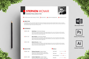 Square Resume Template, a Resume Template by Big Zone Studio