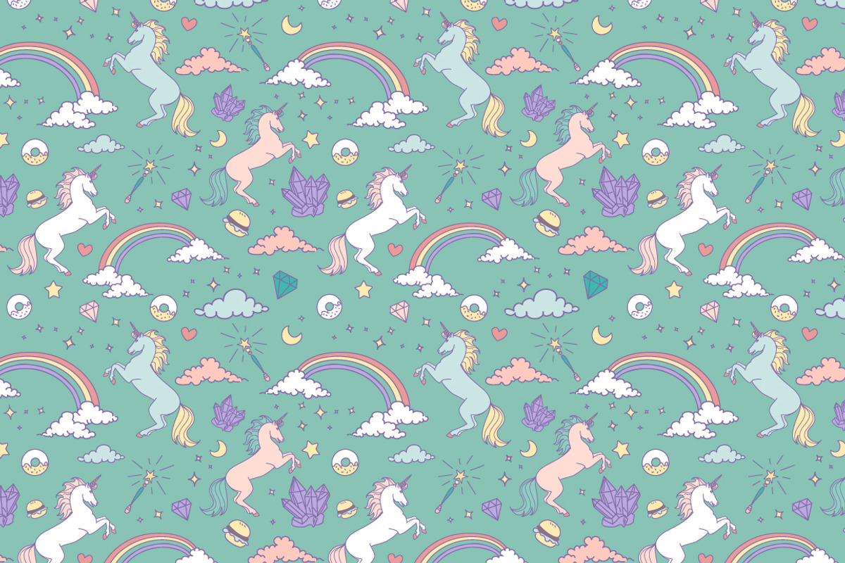 Unicorn Clip Art & backgrounds, an Animal Illustration by GraphicMarket (Photo 2 of 6)