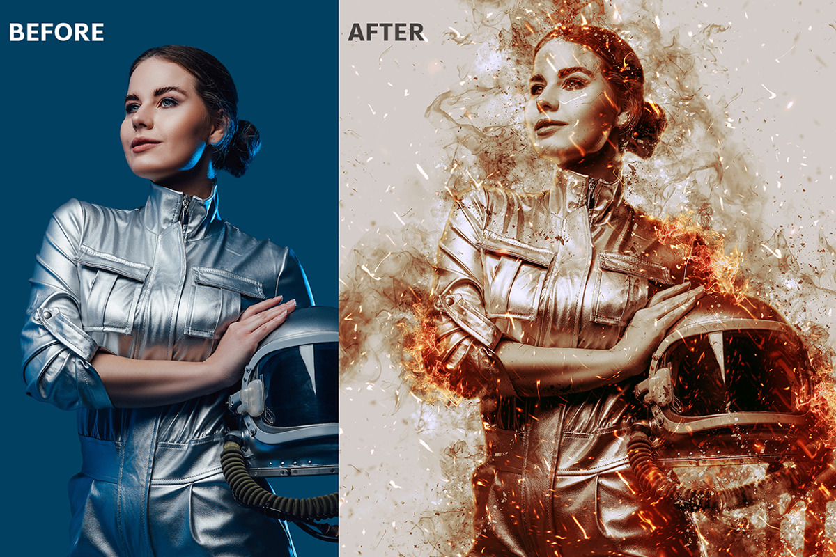 Smoke & Fire Photoshop Action, an Action Add-On by AB-TheDesigner (Photo 3 of 5)