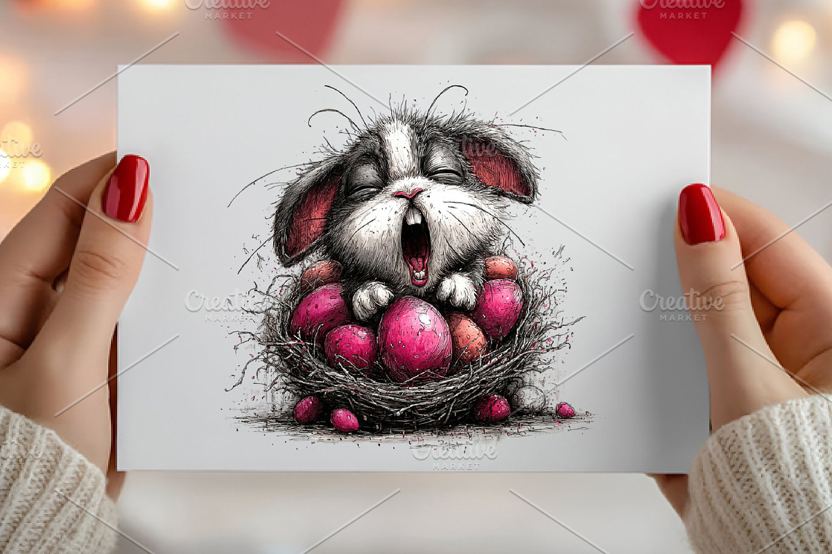 Whimsical Easter Rabbit Clipart, an Illustration by Canvas Craft (Photo 6 of 6)