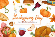 Thanksgiving day Clipart PNG Set, a Food Illustration by Mespilia (Thumbnail 1 of 5)